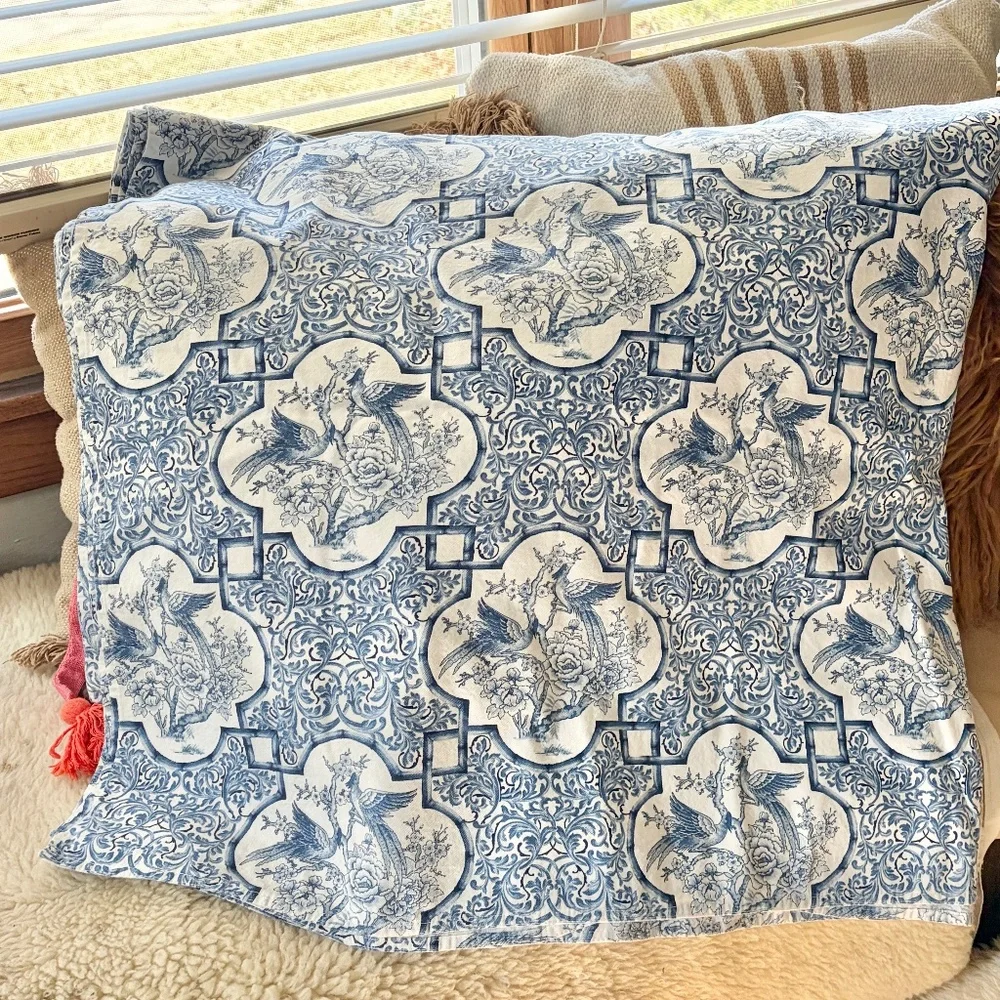 Ralph Lauren Chinoiserie Blue Pheasant 60 x 106 Rectangle Tablecloth - UNSIGNED